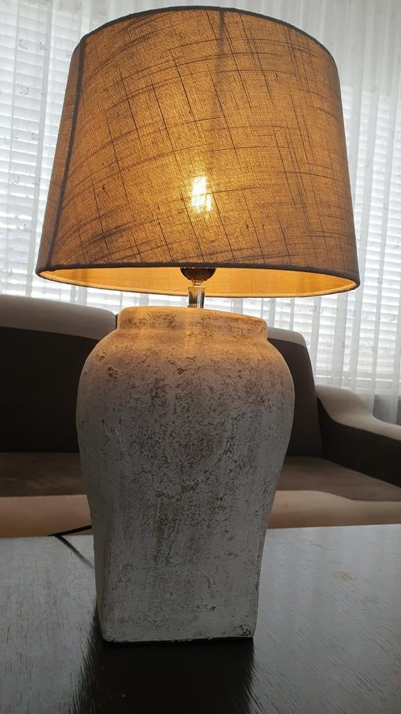 Prachtige Grote Robuuste Kruiklamp - 50 cm - Zwaar Aardewerk, Ophalen, Zo goed als nieuw, Minder dan 100 cm, Modern