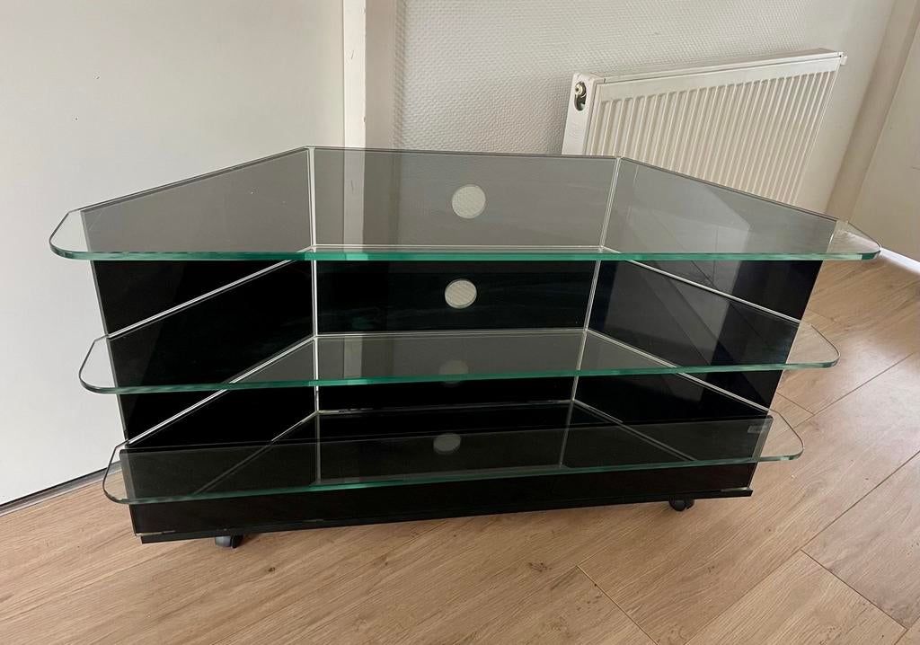 Marais International Audio / Hifi Meubel - Zwart / Glas., Audio, Tv en Foto, Ophalen, Zo goed als nieuw