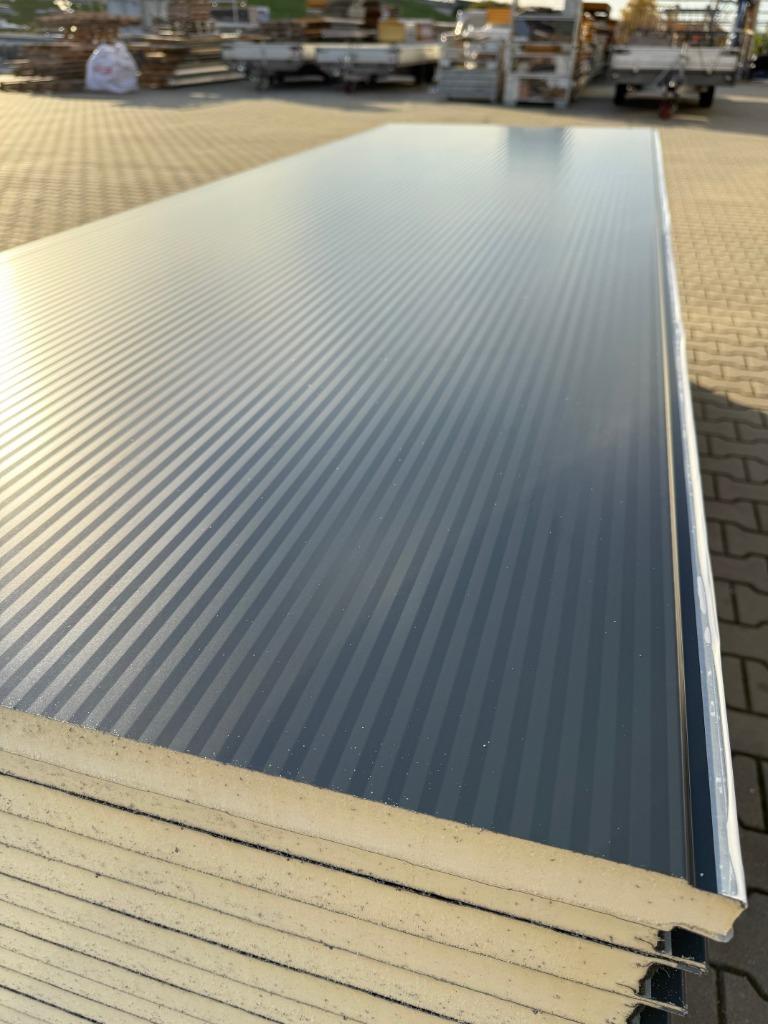 Sandwichpanelen 40mm RAL7016 beide zijden antraciet microrib, Doe-het-zelf en Verbouw, Platen en Panelen, Ophalen, Nieuw, Overige materialen
