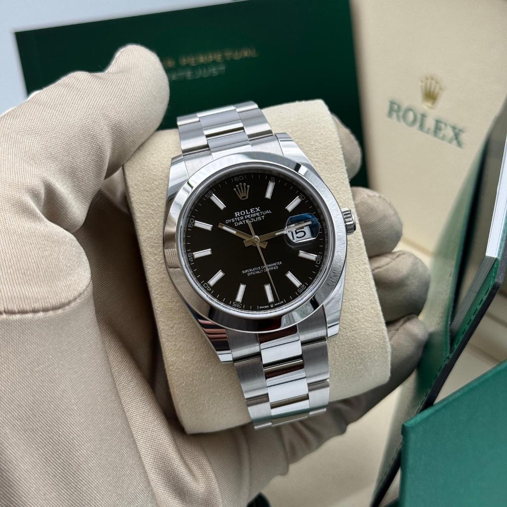 Rolex Datejust 41 Black Dial | Smooth | Oyster | Nieuw, Sieraden, Tassen en Uiterlijk, Horloges | Heren, Staal, Polshorloge, Nieuw
