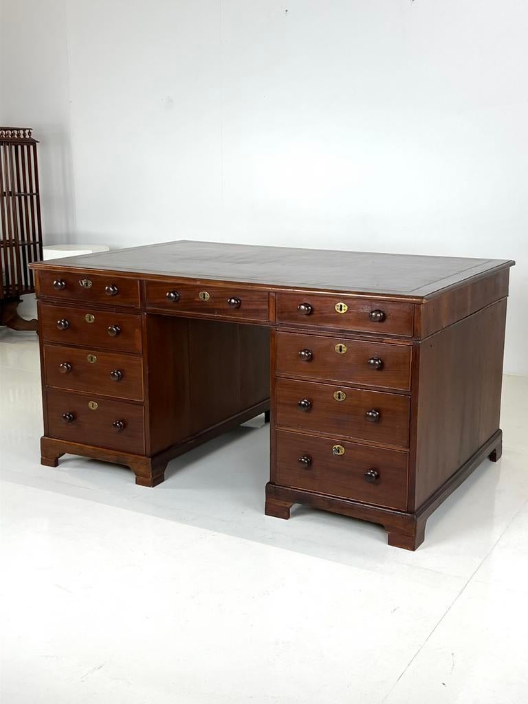 Bureau Partnerdesk Engels antiek 19e eeuw, Huis en Inrichting, Bureaus, Ophalen of Verzenden