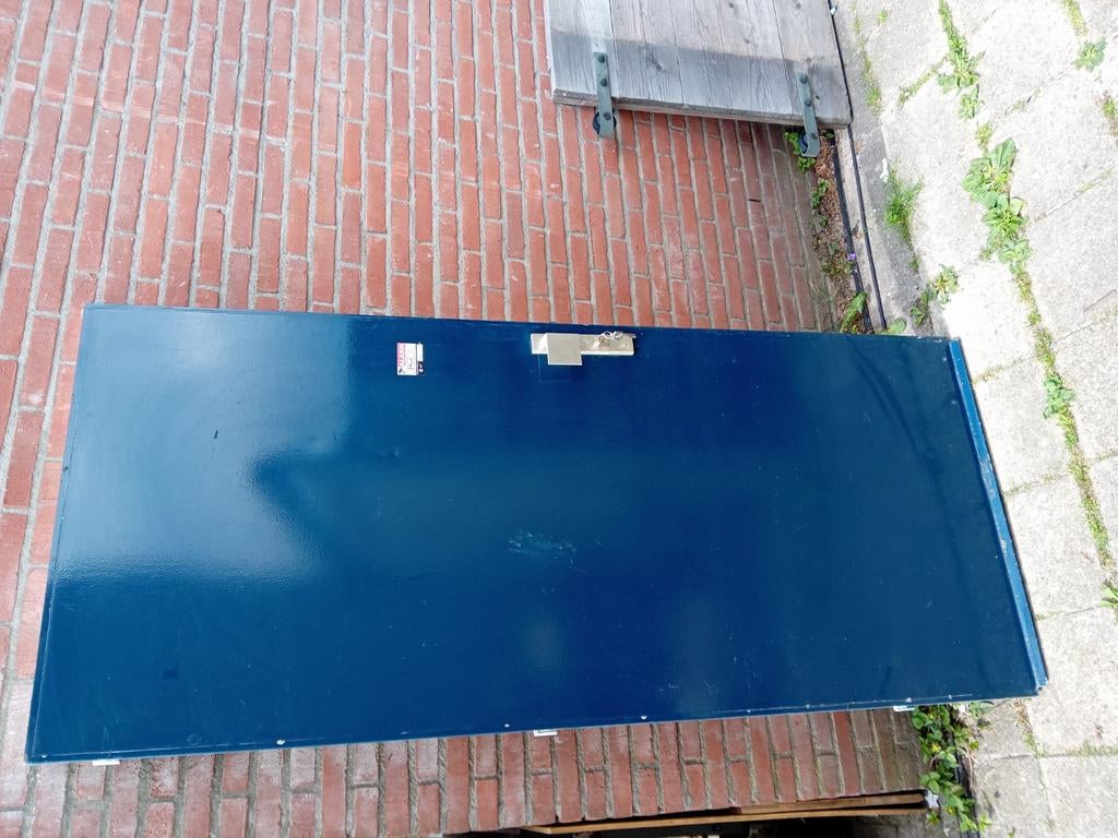 Metalen deur rot nooit 92.3x210.5 cmet slot en 3 sleutels, Ophalen, 80 tot 100 cm, Metaal, 200 tot 215 cm