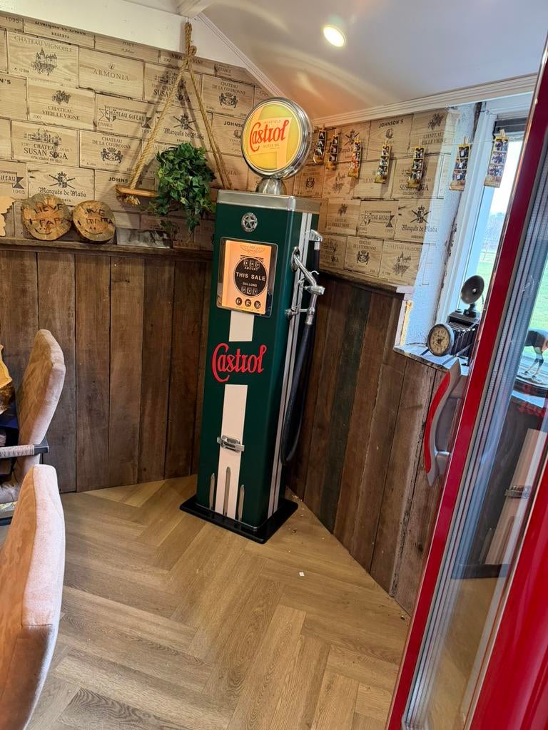 Vintage Benzinepomp ✅ CASTROL mancave showroom, Ophalen of Verzenden, Zo goed als nieuw