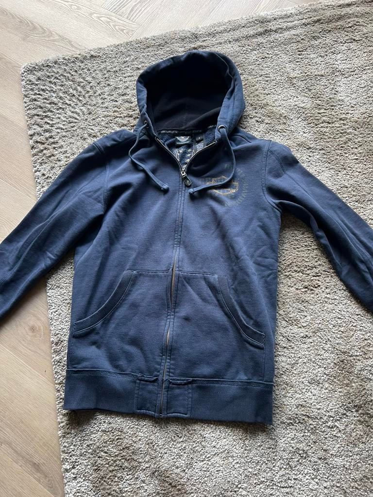 Te koop Harley Davidson vest, Ophalen of Verzenden, Gedragen, Maat 46 (S) of kleiner, Blauw