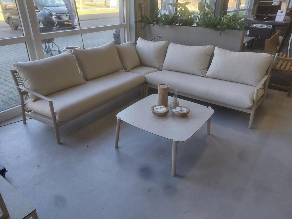 Tierra Outdoor Monti Lounge Hoekset - Champagne/Antraciet, 5 zitplaatsen, Ophalen of Verzenden, Tierra Outdoor, Nieuw