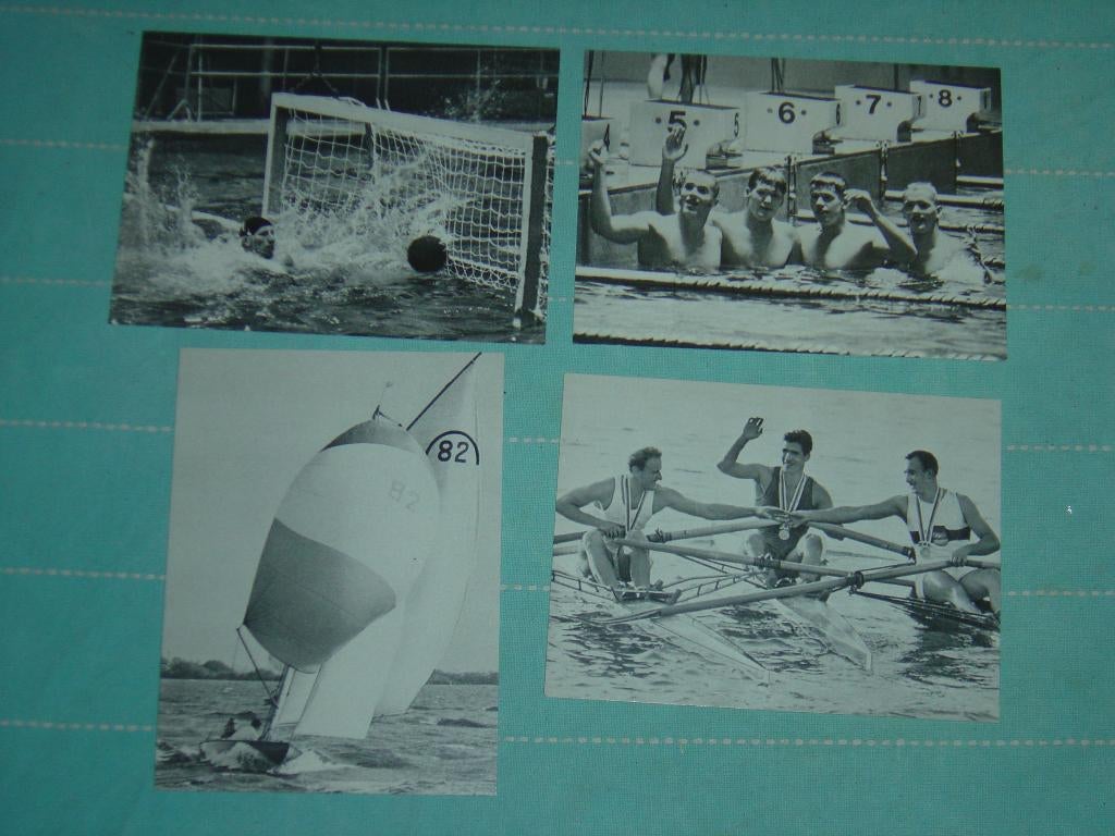 4) Zwart-wit Sportplaatjes Olympische spelen 1964, Ophalen of Verzenden, Zo goed als nieuw, Plaatje