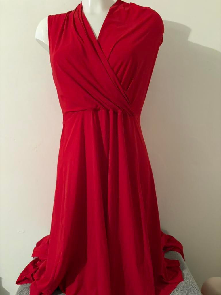 Cassiopée jurk M met vestje maat L, Kleding | Dames, Jurken, Zo goed als nieuw, Maat 38/40 (M), Rood, Knielengte, Verzenden