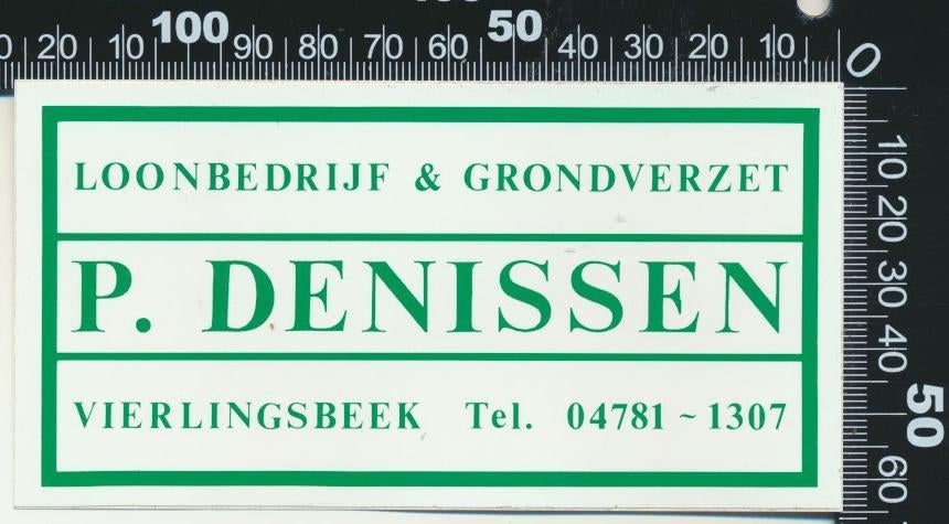 Sticker: Denissen Loonbedrijf en Grondverzet - Vierlingsbeek, Verzamelen, Ophalen of Verzenden, Zo goed als nieuw, Bedrijf of Vereniging