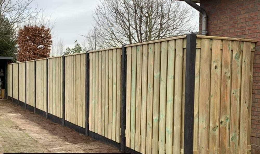 Schutting Hout Beton 100,- p meter & Composieten schuttingen, Tuin en Terras, 1 tot 2 meter, Verzenden, 6 meter of meer, Nieuw
