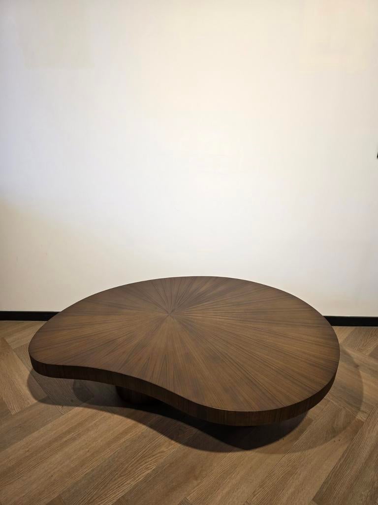 NIEUW | Design Salontafel Organische Vorm| Houtfineer, Ophalen, Japandisch, 100 tot 150 cm, Nieuw