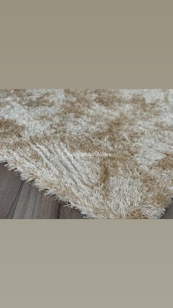 VLOERKLEED SHAGGY HOOGPOOL ERIC KUSTER GOUD CHAMPAGNE 2x3 M, Ophalen of Verzenden, Zo goed als nieuw, Rechthoekig, 200 cm of meer