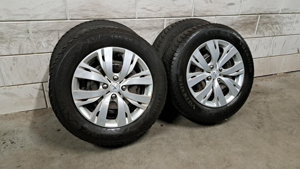Winterbanden 308 307 Partner C4 Cactus C3 Berlingo 195/65/15, Gebruikt, 15 inch, Banden en Velgen, Personenwagen