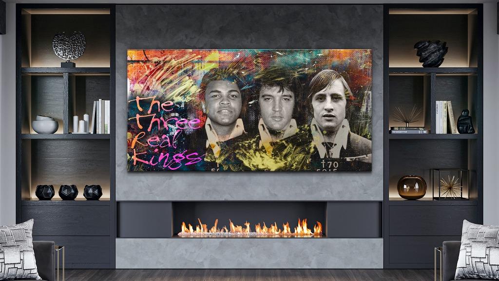 Andre Hazes, Johan Cruijff,Ajax schilderijen op plexiglas, Strausslaan 221, Oorspronkelijke maker, Popartschilderijen.nl, Nieuw