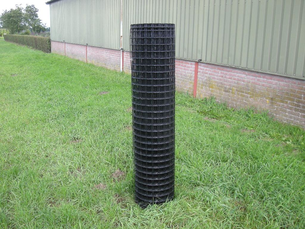 Gaas Eurofence 150 cm hoog maas 5x5 zwart DRAADDIKTE 2,5MM, Tuin en Terras, Gaas en Draad, Ophalen, Nieuw, 20 meter of meer, Gaas