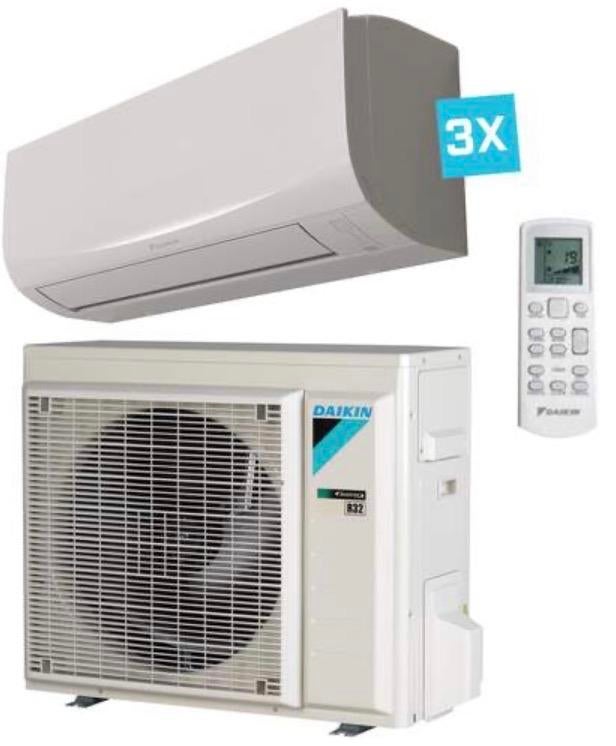 Voorradig! Daikin Sensira TRIPPLE split 1x 3,5 + 2x 2,5 wifi, Witgoed en Apparatuur, Airco's, Nieuw, 3 snelheden of meer, Ophalen of Verzenden