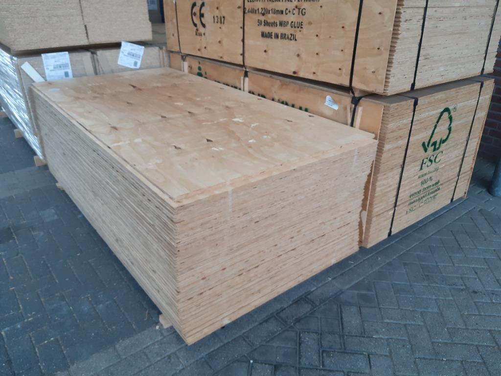 !!Underlayment vloerplaten, constructie platen 18 mm!!, Ophalen of Verzenden, Nieuw, Multiplex, Minder dan 20 mm