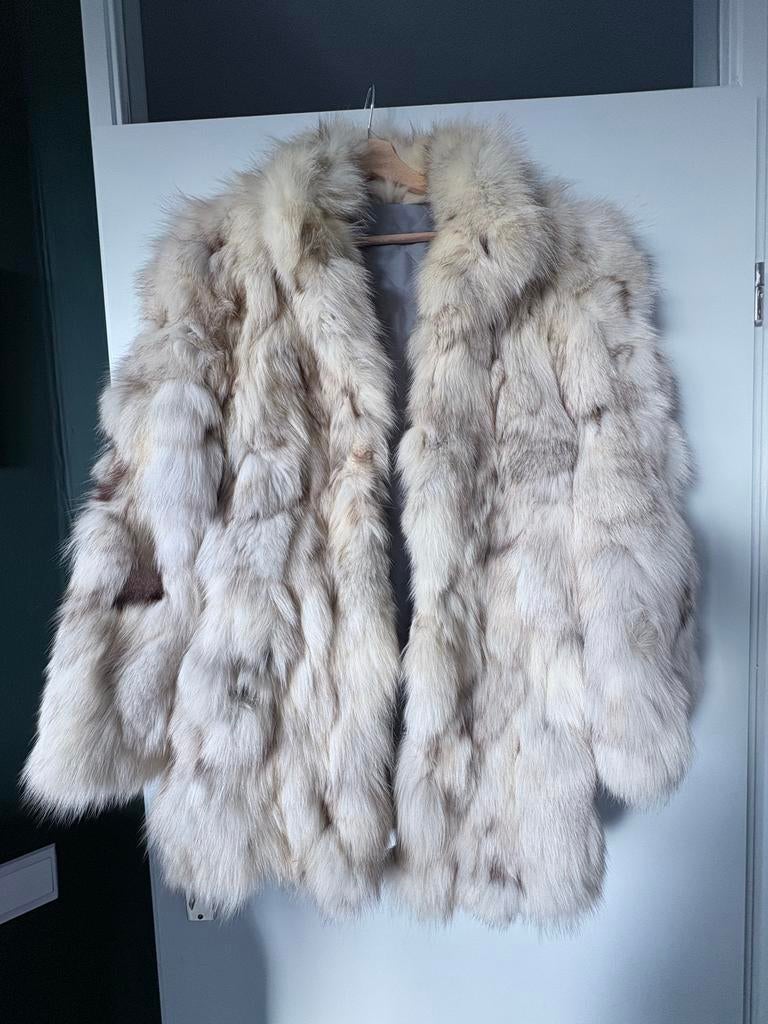 Witte poolvos bontjas, Kleding | Dames, Jassen | Winter, Ophalen of Verzenden, Zo goed als nieuw, Maat 38/40 (M), Wit