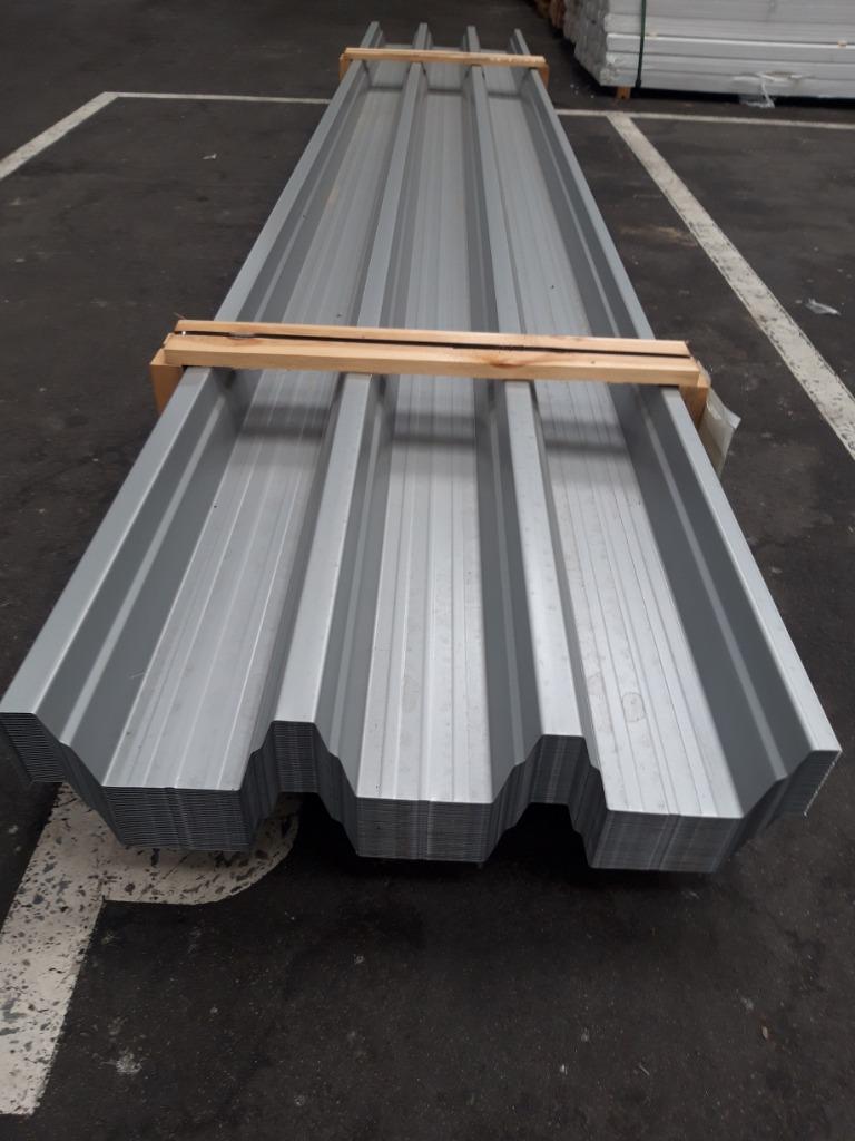 Warmdakprofiel Warmdakplaat 750/106r tot 16m lang, Nieuw, 15 m² of meer, Metaal, Grijs