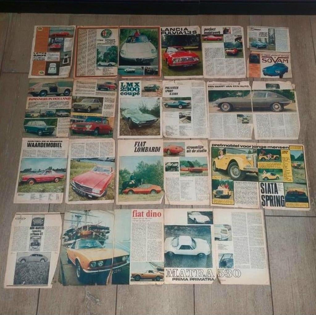 Autoverslagen jaren '69: LMX, Fiat, Dino, Siata, Mini..., Ophalen of Verzenden, Overige merken