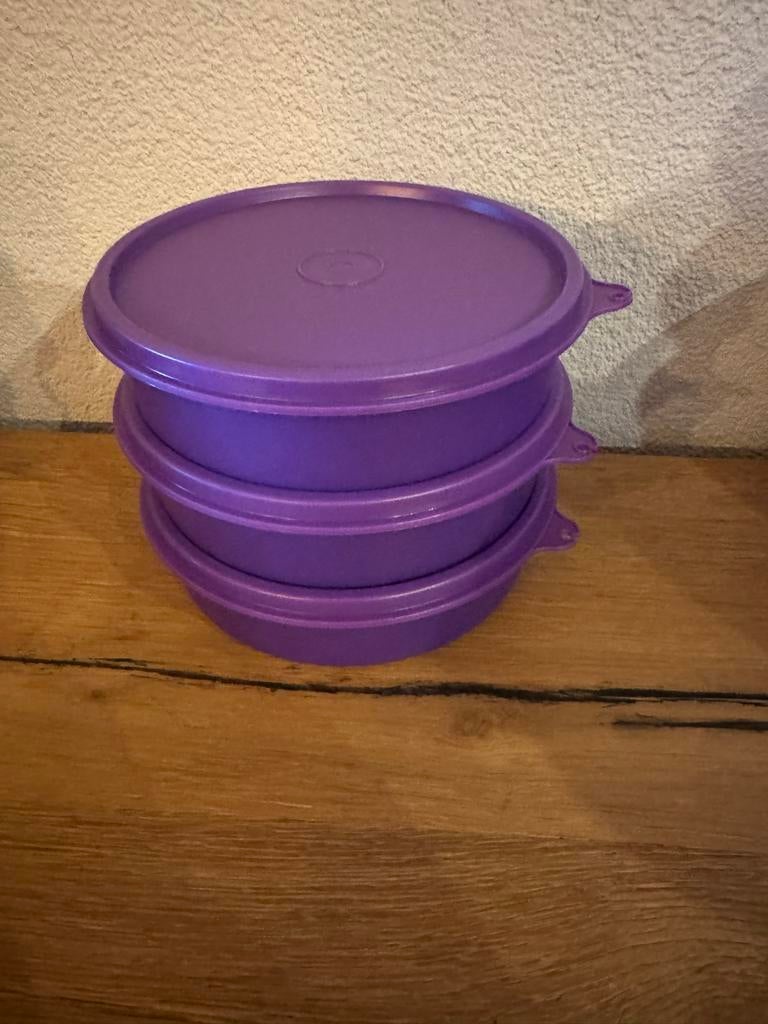 Nieuwe paarse Tupperware bakjes - 3 stuks, Ophalen of Verzenden, Nieuw