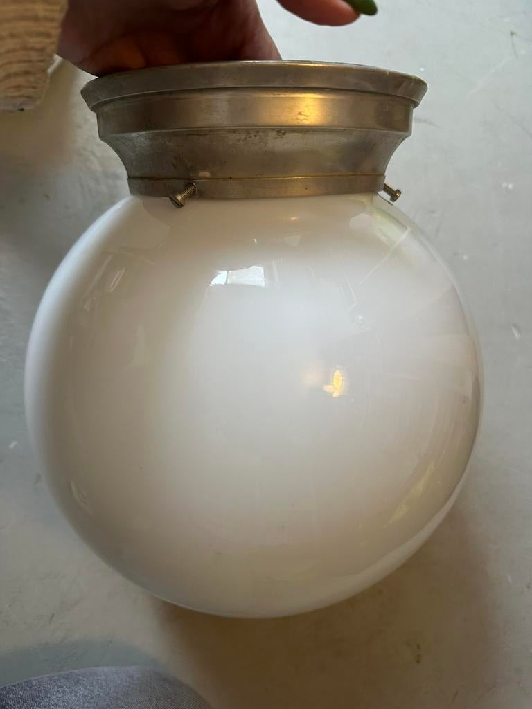 Vintarge Glazen plafondlamp, Ophalen of Verzenden