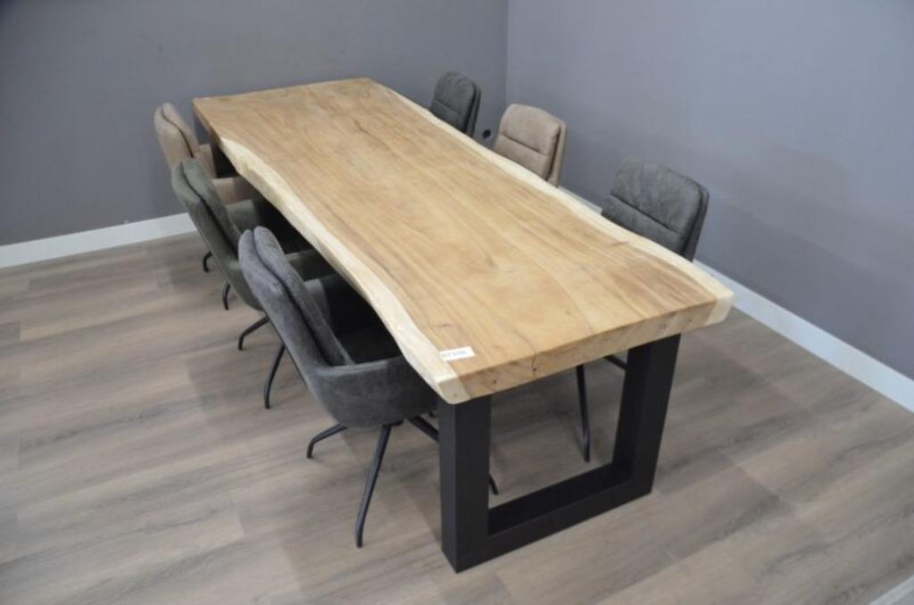 Suar Boomstamtafel 300 cm - 3 meter boomstamtafel, Huis en Inrichting, Tafels | Eettafels, Overige materialen, Ophalen of Verzenden