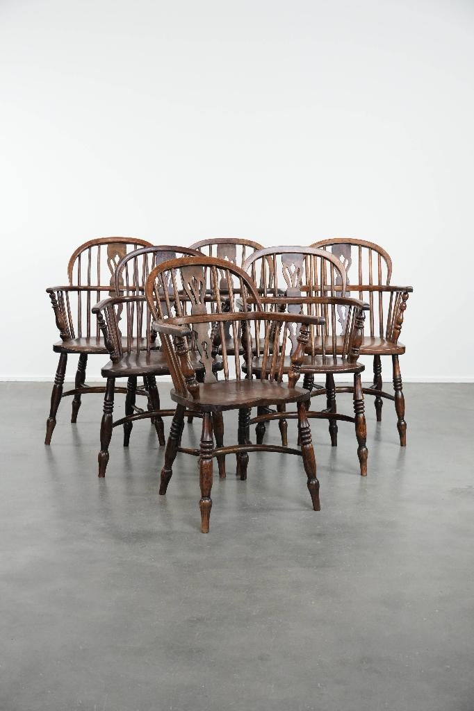 Set van 6 antieke zeer mooie Engelse Windsor stoelen, Antiek en Kunst, Antiek | Meubels | Stoelen en Banken, Ophalen