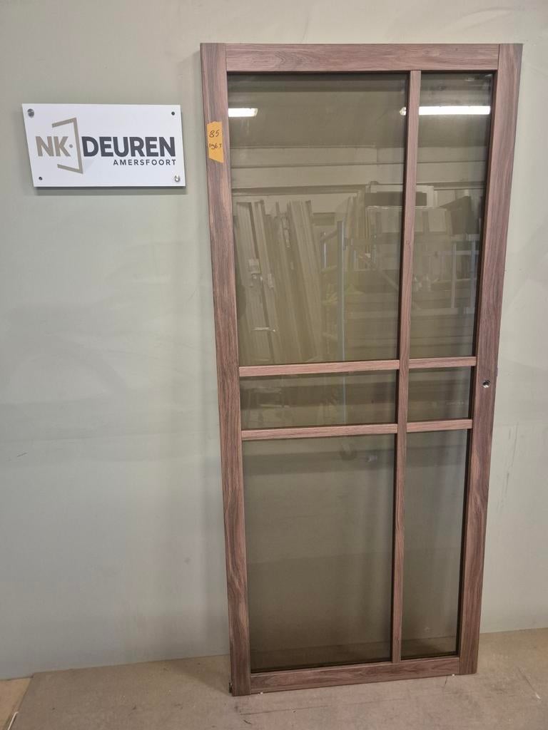 Svedex design deur BRONS veiligheidsglas (85x196,5) NIEUW, Ophalen, Binnendeur, Nieuw, Glas