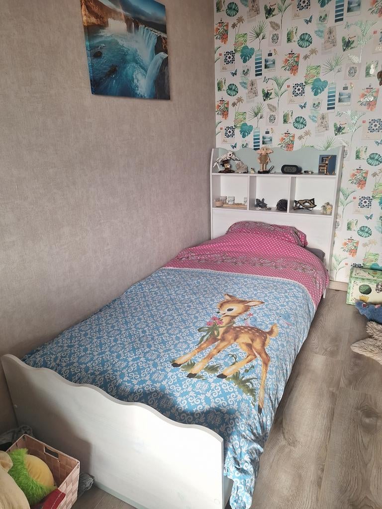 Bed eenpersoons met goede lattenbodem, Ophalen, Gebruikt, 90 cm, Eenpersoons