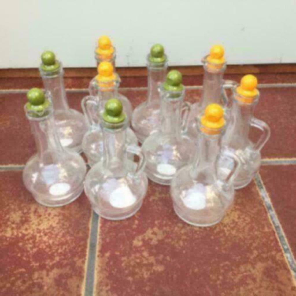 10 stuks olie en azijn karaf groene en oranje dop, Huis en Inrichting, Keuken | Servies, Nieuw, Ophalen of Verzenden, Bord(en)