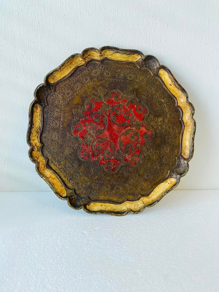 Florentijns rond dienblad , made in Italy, Gebruikt, Rond, Ophalen of Verzenden, Onbekend