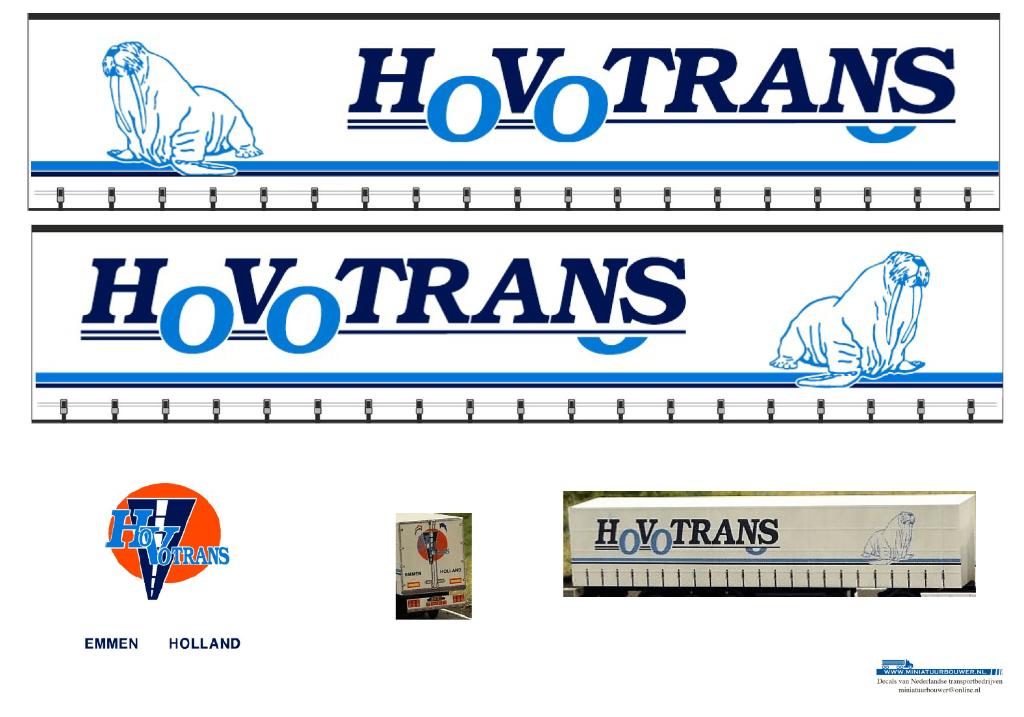 Vrachtauto decal 1:50 Hovotrans Emmen ( Schuifzeil ) trailer, Hobby en Vrije tijd, Modelauto's | 1:50, Verzenden, Nieuw, Bus of Vrachtwagen