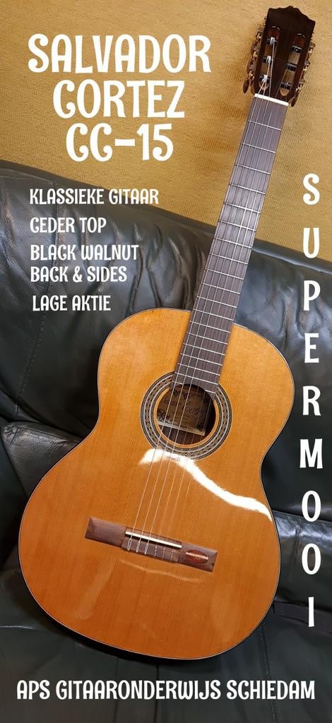 NIEUWE SALVADOR CORTEZ CC-15, Muziek en Instrumenten, Snaarinstrumenten | Gitaren | Akoestisch, Ophalen of Verzenden, Nieuw, Klassieke of Spaanse gitaar