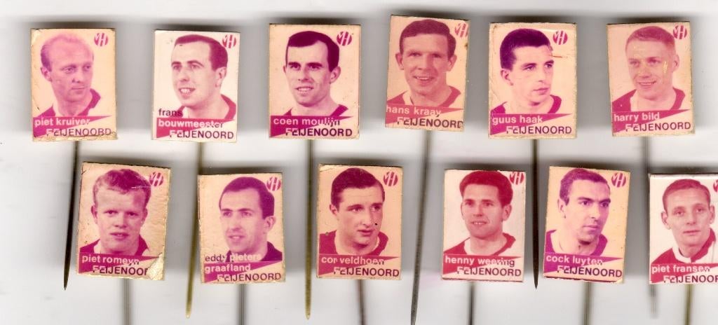 12 speldjes VAN HOUTEN FEYENOORD MOULIJN ROTTERDAM KRAAY HAA, Ophalen of Verzenden, Gebruikt, Overige onderwerpen