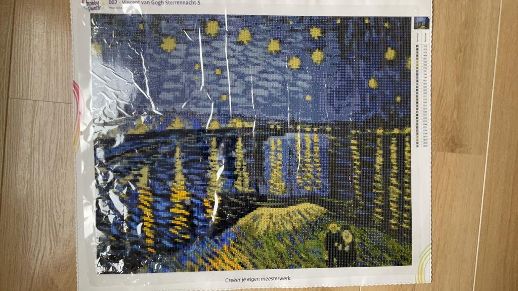 Diamond painting de sterrennacht 40x50cm van Gogh, Ophalen of Verzenden, Nieuw, Knutselwerk