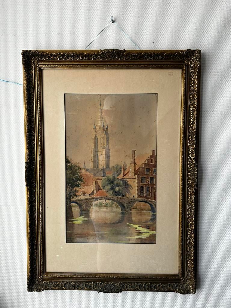 Aquarel gezicht op delft, Ophalen