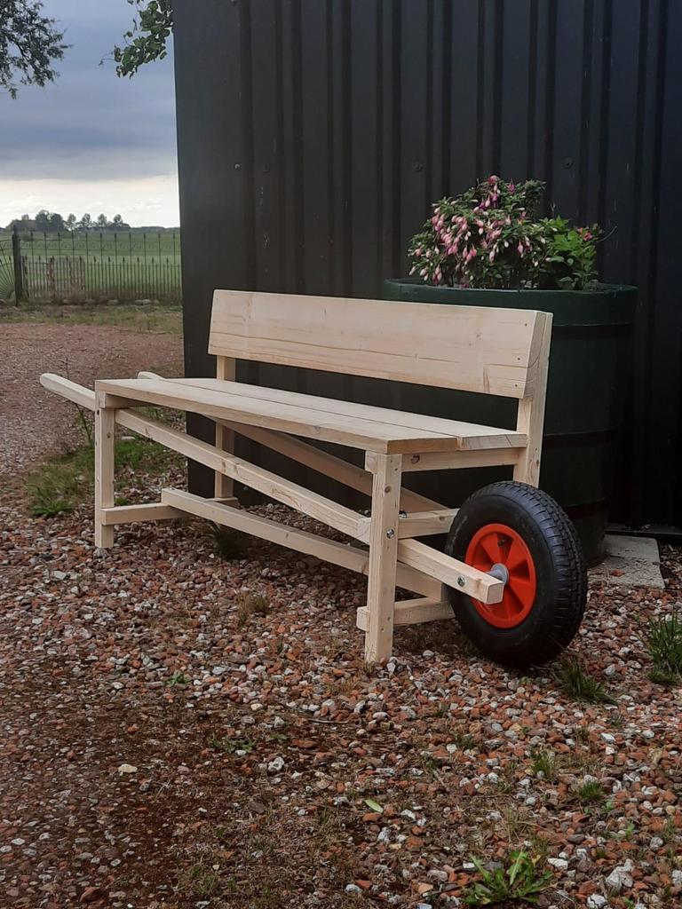 Moederdag Kruiwagenbank nieuw kruiwagentuinbank steigerhout, Tuin en Terras, Ophalen of Verzenden, Nieuw, Hout