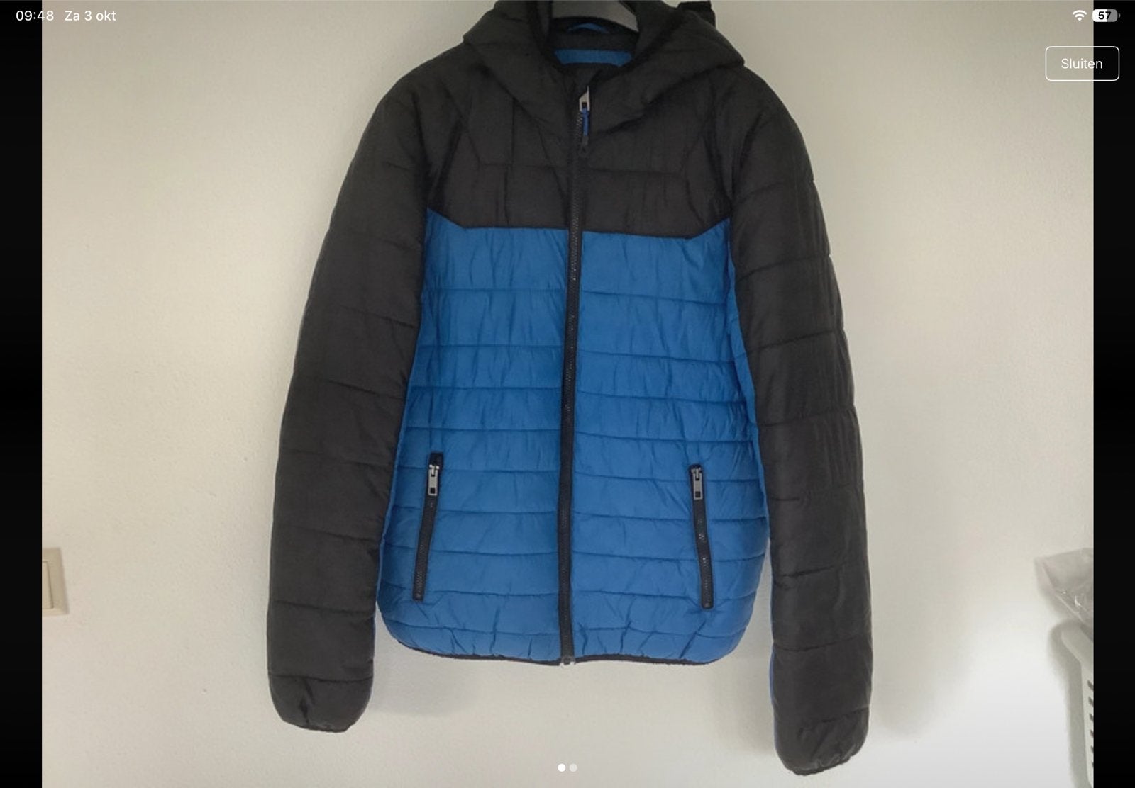 C&A Heren Jas Maat S - Blauw/Zwart, Kleding | Heren, Ophalen of Verzenden, Gedragen, Maat 46 (S) of kleiner, Blauw