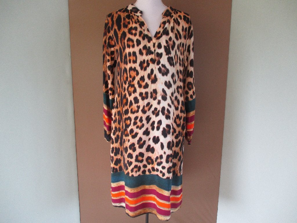 Barcode jurk maat S/M (made in Italy), Bruin, Verzenden, Barcode, Zo goed als nieuw