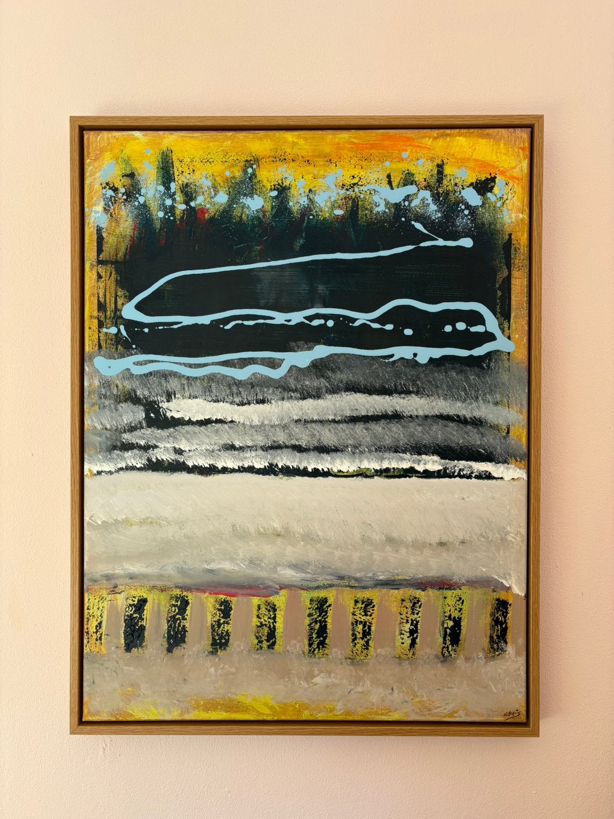 Abstract, Landschap, Acrylverf, Ophalen of Verzenden, Handgeschilderd