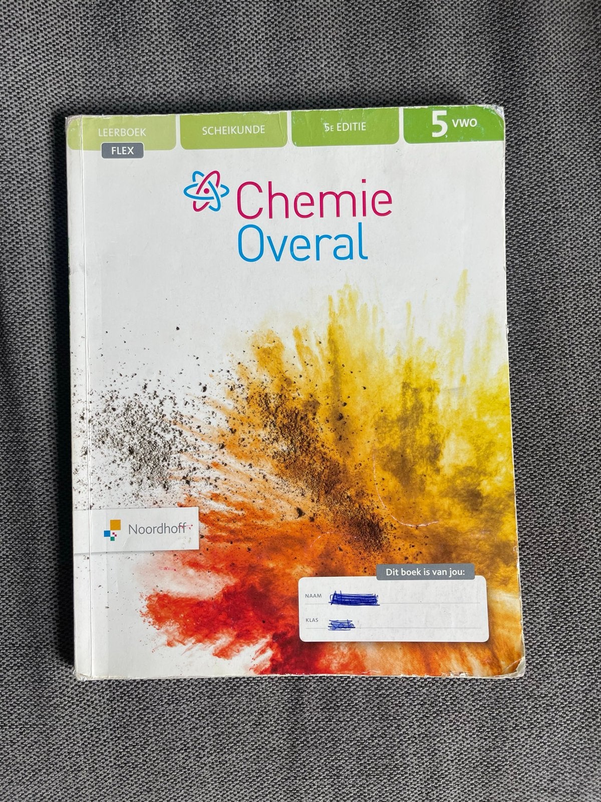 Scheikunde boek 5 vwo - Chemie Overal 5e editie, Ophalen of Verzenden, Beta, Gelezen, Overige niveaus