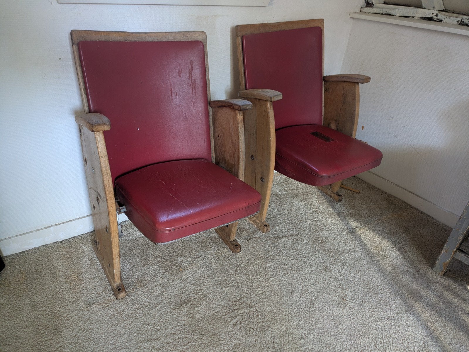 Vintage bioscoopstoelen - set van 2, Ophalen
