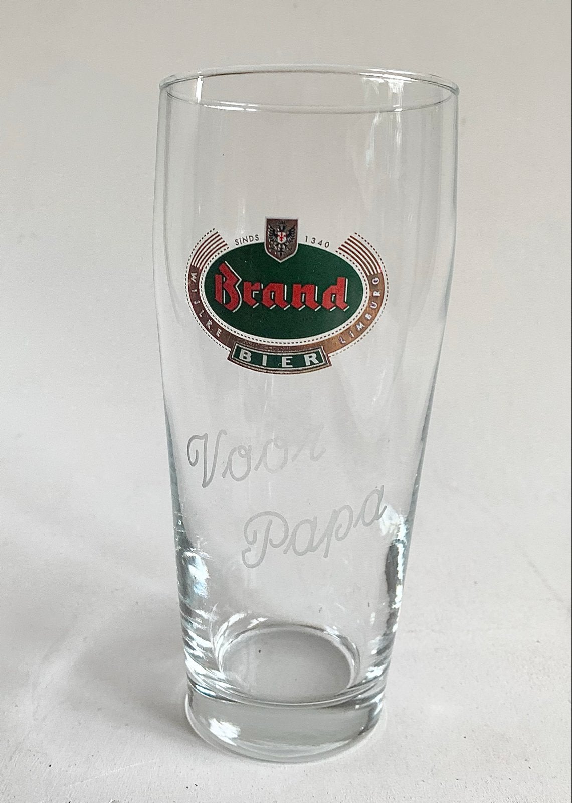 Brand Bierglas met "Voor Papa" Gravure mancave, Ophalen of Verzenden