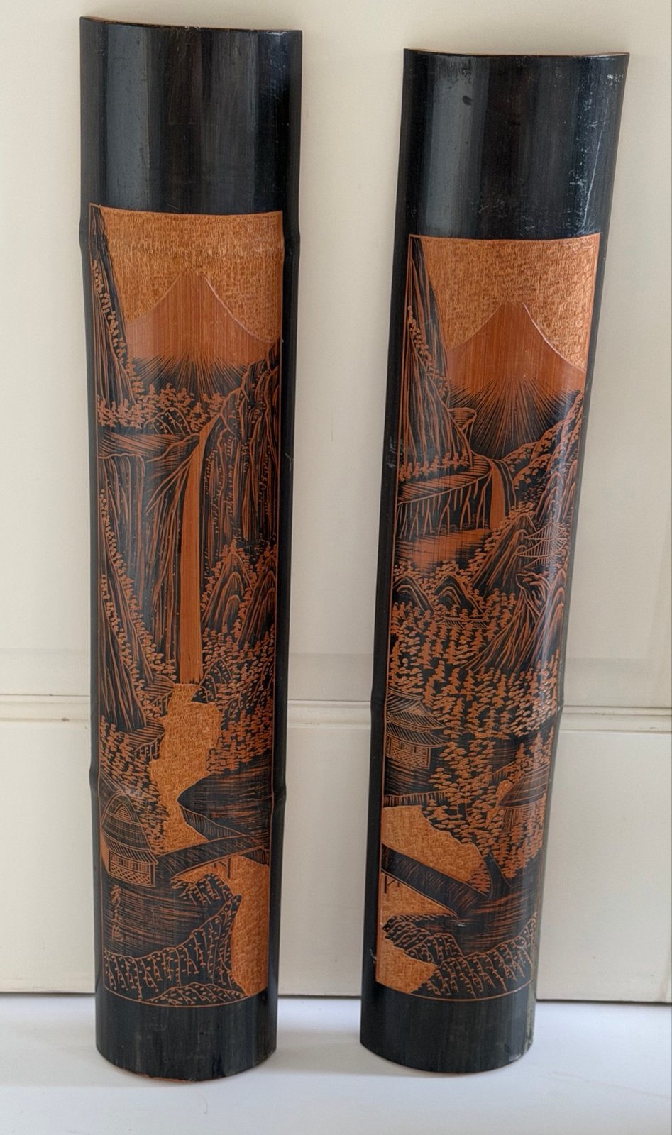 Bamboe wanddecoratie uit Indonesië, 55cm hoog, Ophalen of Verzenden