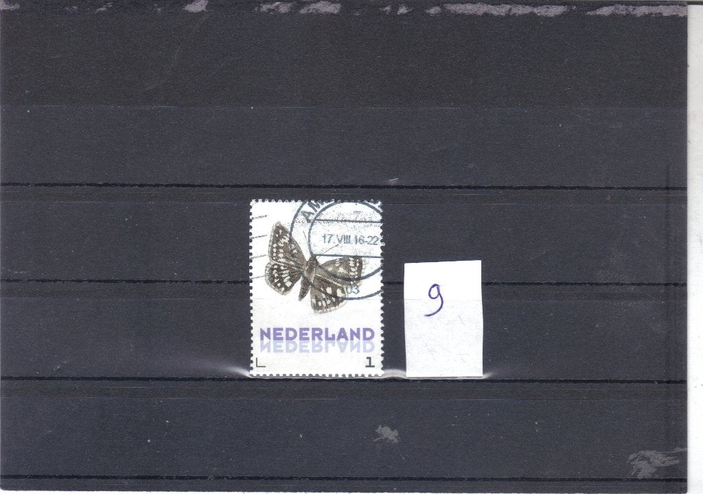 Nederland Kaderpostzegel Vlinders gest 9, Ophalen of Verzenden, Gestempeld