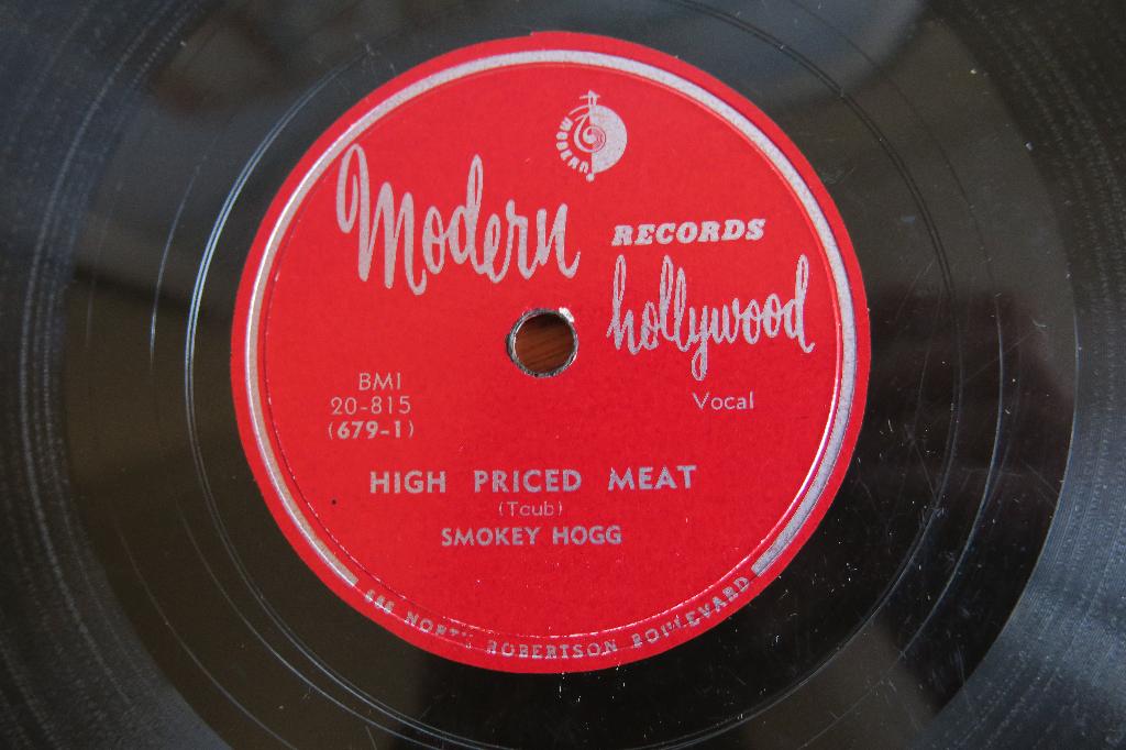 Smokey Hogg High Priced Meat 78 toeren 78 rpm wurlitzer, Gebruikt, 10 inch, Ophalen of Verzenden, 1940 tot 1960