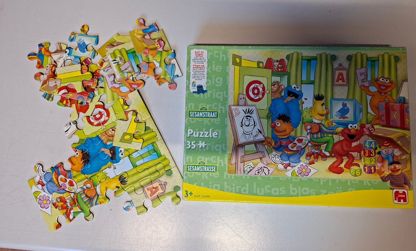 puzzel Sesamstraat, Ophalen, 10 tot 50 stukjes, Zo goed als nieuw