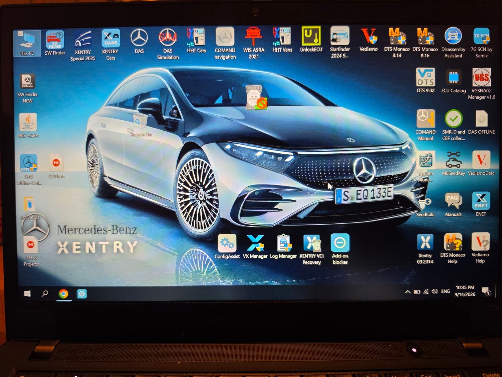 Mercedes-Benz / Smart Diagnose Laptop – XENTRY / DAS / Vedia, Auto diversen, Ophalen, Zo goed als nieuw