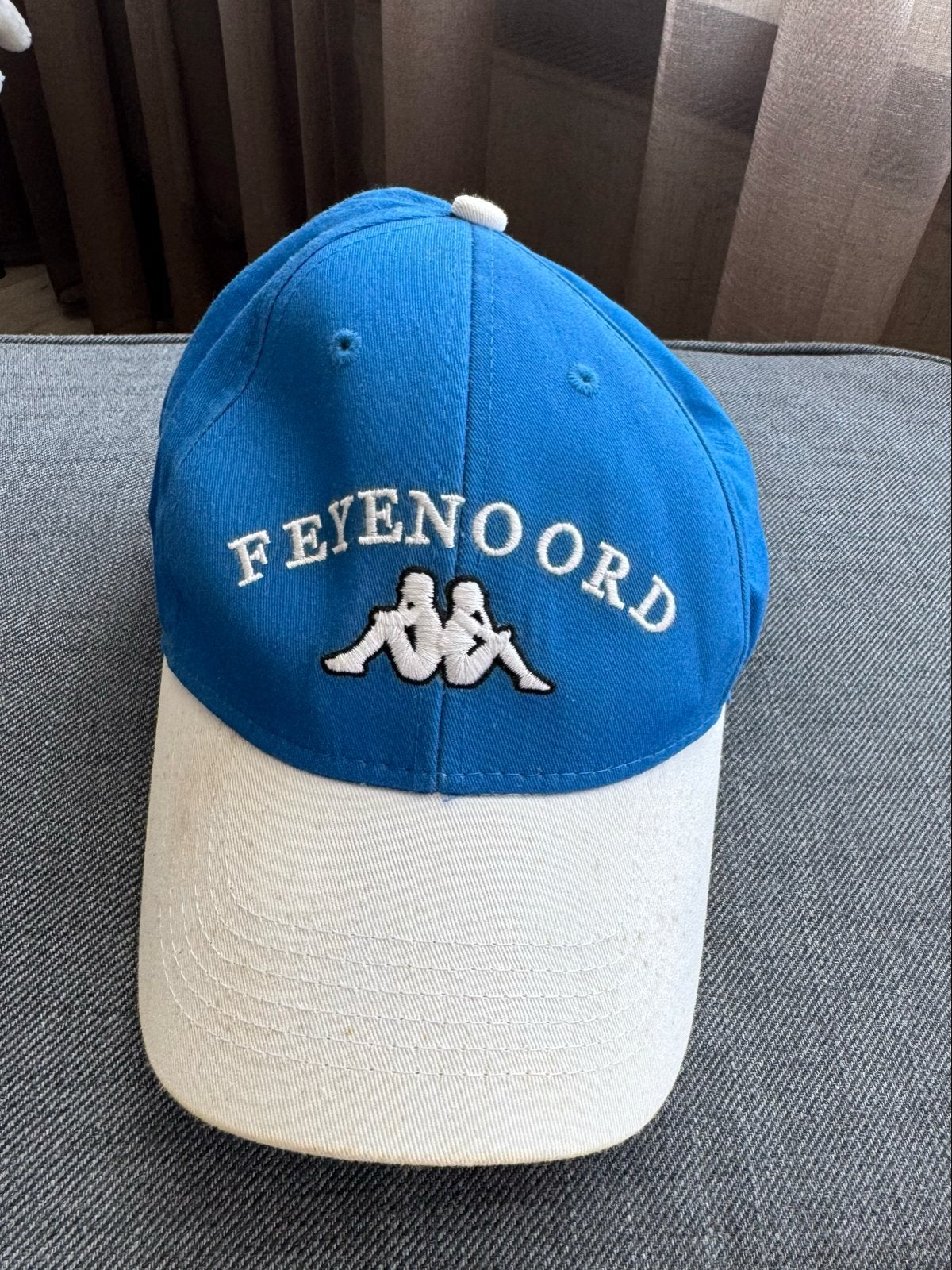 Feyenoord Kappa Pet - Blauw/Wit, Ophalen of Verzenden, Gedragen, One size fits all, Pet