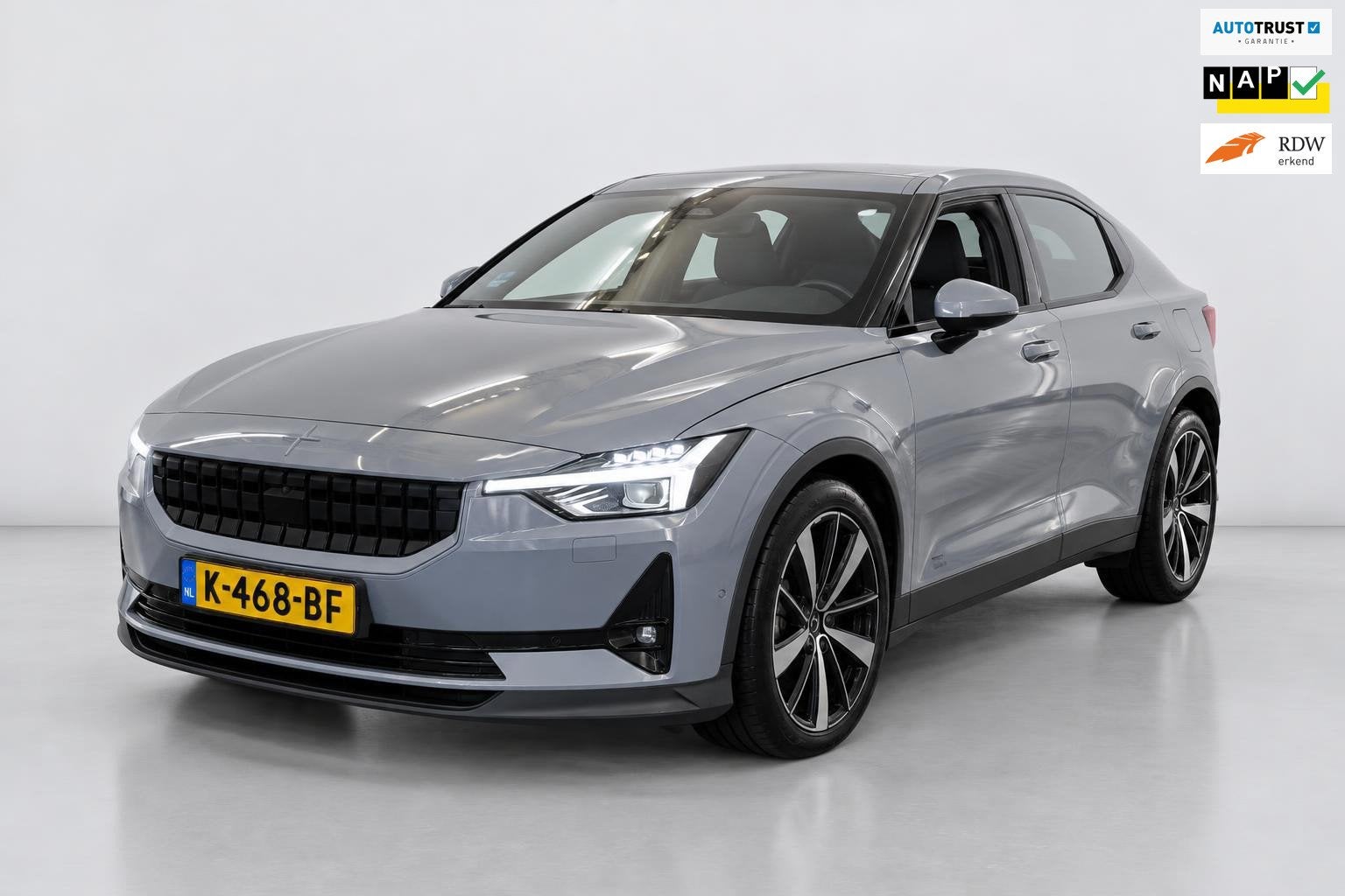 Polestar 2 Long Range Dual Motor PANO 360 CMAERA 90% SOH Lau, Auto's, Automaat, Stof, Gebruikt, Zwart
